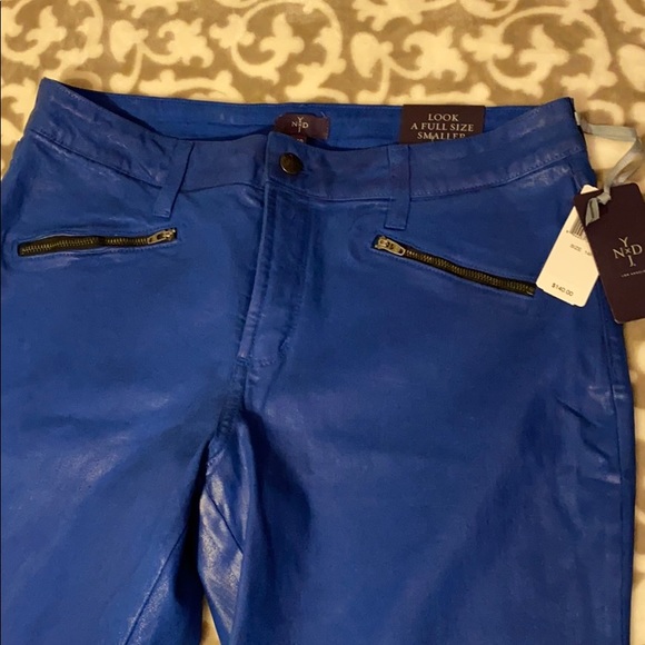 NYDJ blue leggings polished cotton & Spandex NWT - Picture 3 of 8